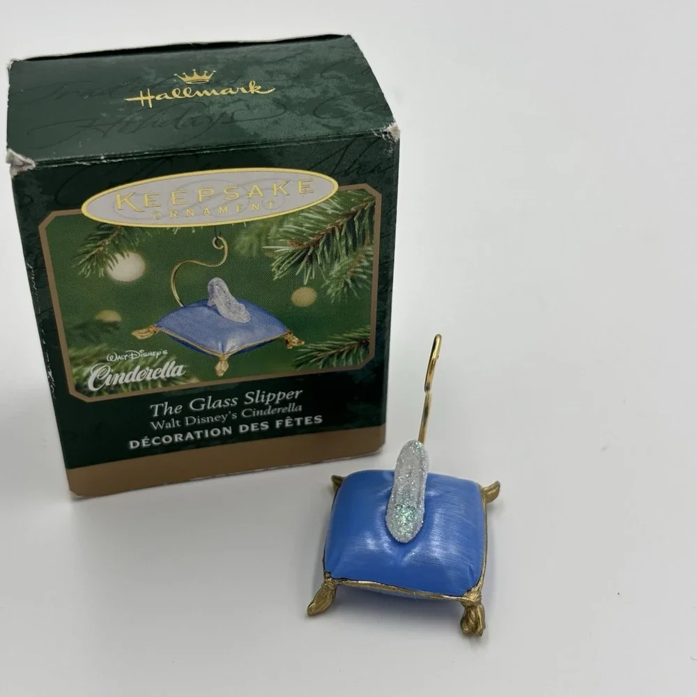 Walt Disney's Cinderella 2001 Miniature The Glass Slipper Hallmark Tree Ornament